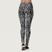Abstract patroon 130621 - zwart op wit leggings (Achterkant)