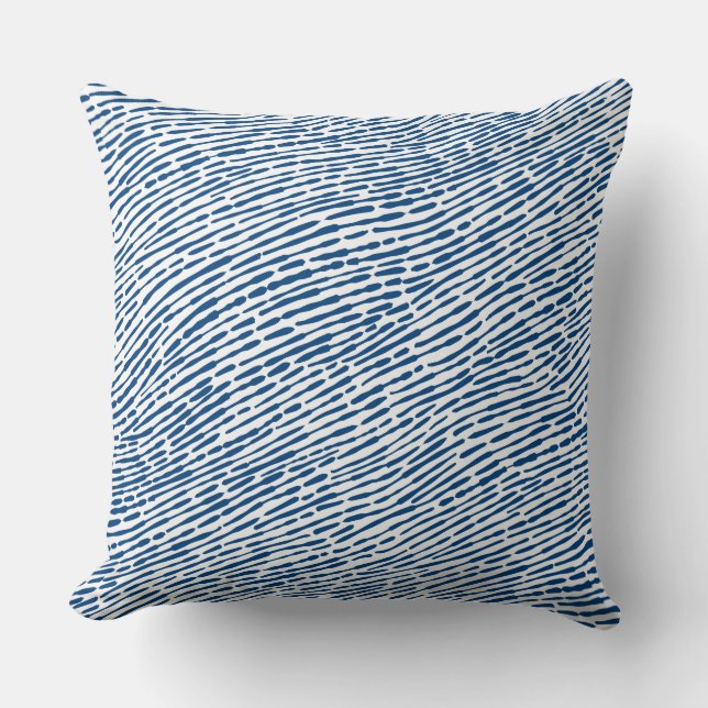 Abstract patroon 140523 - Shibori Blue en White Kussen (Voorkant)