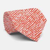 Abstract patroon 140523 - Wit op Oranje rood Stropdas (Opgerold)