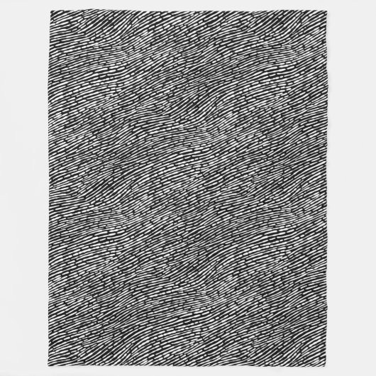 Abstract patroon 140523 - wit op zwart fleece deken (Voorkant)