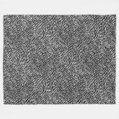Abstract patroon 140523 - wit op zwart fleece deken (Voorkant (Horizontaal))