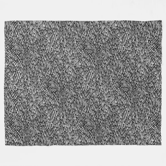Abstract patroon 140523 - wit op zwart fleece deken (Voorkant (Horizontaal))
