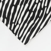 Abstract patroon 140523 - wit op zwart fleece deken (Hoek)