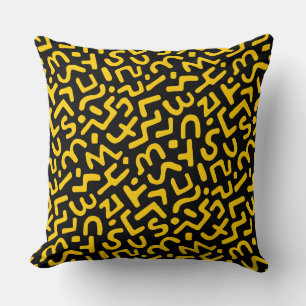 Abstract Patroon 170822 - Amber op zwart Kussen