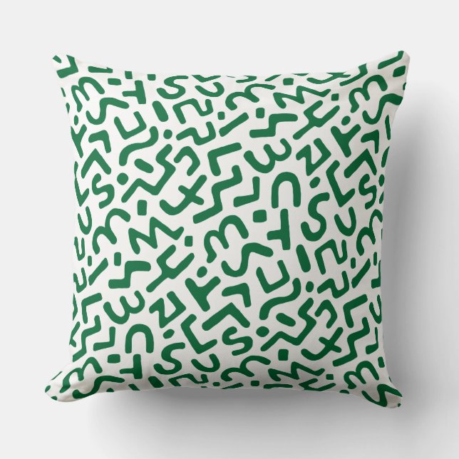 Abstract patroon 170822 - Forest Green on White Kussen (Voorkant)