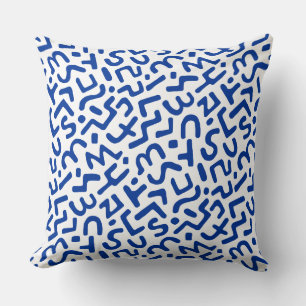 Abstract patroon 170822 - Navy Blue op wit Kussen