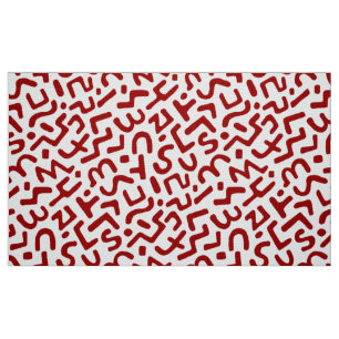 Abstract patroon 170822 - Ruby Red op wit Stof