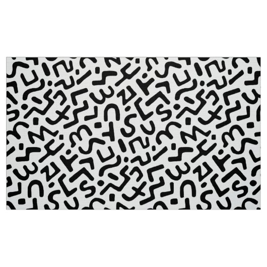 Abstract Patroon 170822 - Zwart op Wit Stof (Fat Quarter)