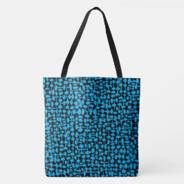 Abstract patroon 190621 Sky Blue en Black Tote Bag