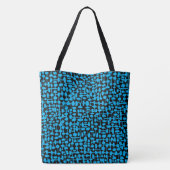 Abstract patroon 190621 Sky Blue en Black Tote Bag (Achterkant)