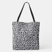 Abstract patroon 190621 White on Black Tote Bag (Achterkant)
