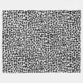 Abstract patroon 190621 zwart op wit fleece deken (Voorkant (Horizontaal))