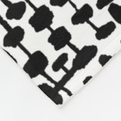 Abstract patroon 190621 zwart op wit fleece deken (Hoek)
