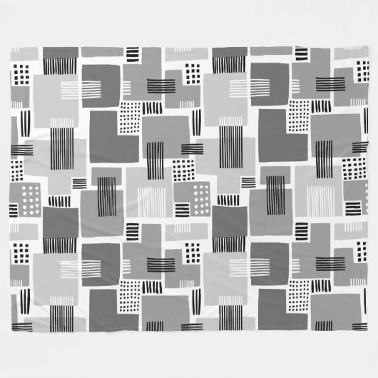 Abstract patroon 280817 - Grijze schaduwen Fleece Deken (Voorkant (Horizontaal))