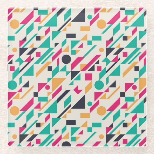 Abstract patroon 3 glazen onderzetter (Voorkant)