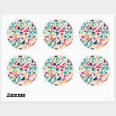 Abstract patroon 3 ronde sticker (Vel)