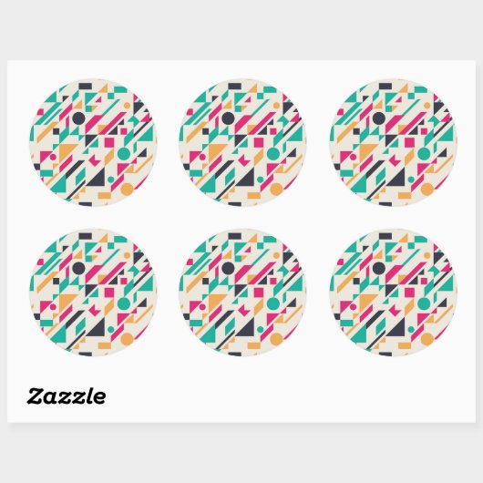 Abstract patroon 3 ronde sticker (Vel)