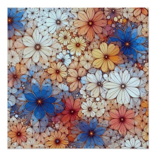 Abstract Patroon 4 - AI - Kunstwerk Perfect Poster (Voorkant)