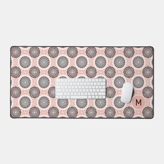 Abstract Patroon Aangepast Monogram Bureaumat (Keyboard & Muis)