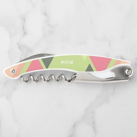 Abstract Patroon aangepaste monogram corkschroef Kurkentrekker (Achterkant)