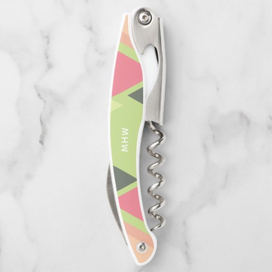 Abstract Patroon aangepaste monogram corkschroef Kurkentrekker (Achterkant)