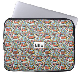 Abstract Patroon aangepaste monogram laptophoezen Laptop Sleeve