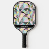 Abstract patroon aangepaste naam pickleball paddle (Achterkant)