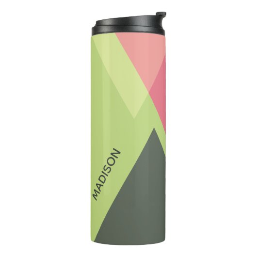 Abstract Patroon, aangepaste naam tumbler Thermosbeker (Gedraaid links)
