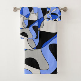 Abstract patroon - blauw. bad handdoek