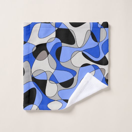 Abstract patroon - blauw. bad handdoek (Wasdoekje)