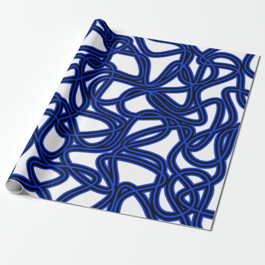 Abstract patroon - blauw cadeaupapier (Uitgerold)