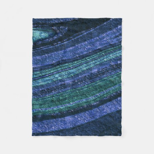 Abstract patroon, blauw en groen, textuur fleece deken (Voorkant)