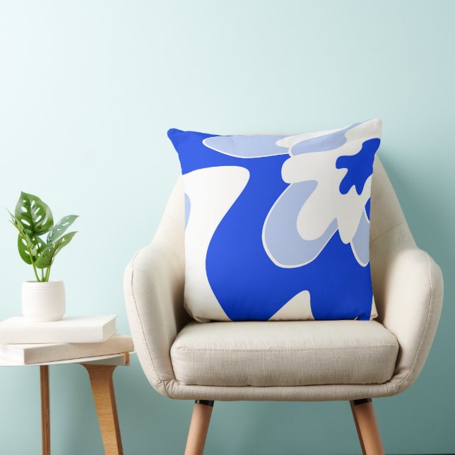 Abstract patroon - blauw kussen (Stoel)