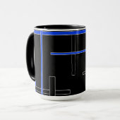 Abstract patroon - blauw mok (Voorkant links)