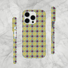 Abstract patroon, blauw, rood, beige, iPhone-hoesj iPhone 16 Pro Hoesje