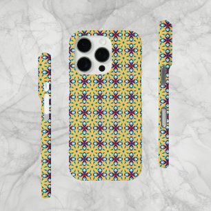 Abstract patroon, blauw, rood, beige, iPhone-hoesj iPhone 16 Pro Hoesje