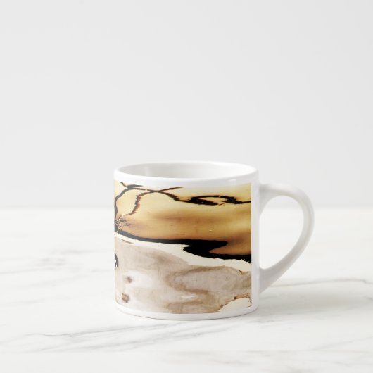 abstract patroon blauw, tint en zwarte espresso espresso kop (Rechts)