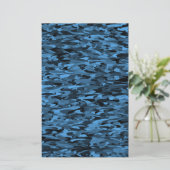 Abstract patroon blauw zwart briefpapier (Staand voorkant)