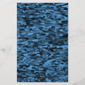Abstract patroon blauw zwart briefpapier (Achterkant)