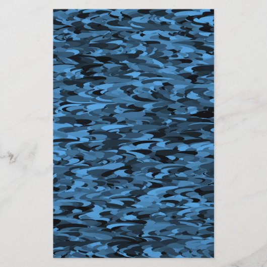Abstract patroon blauw zwart briefpapier (Voorkant)