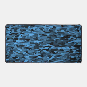 Abstract patroon blauw zwart bureaumat
