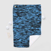 Abstract patroon blauw zwart golfhanddoek (Insitu)
