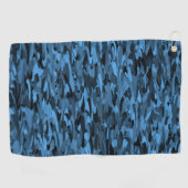 Abstract patroon blauw zwart golfhanddoek (Horizontaal)