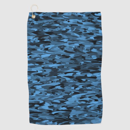 Abstract patroon blauw zwart golfhanddoek (Voorkant)