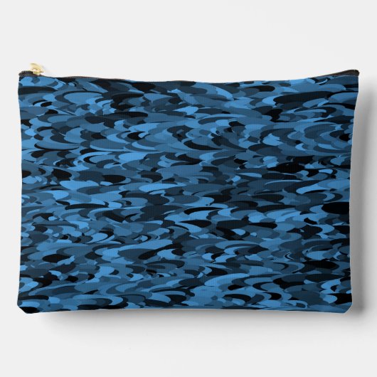 Abstract patroon blauw zwart groot etui (Voorkant)