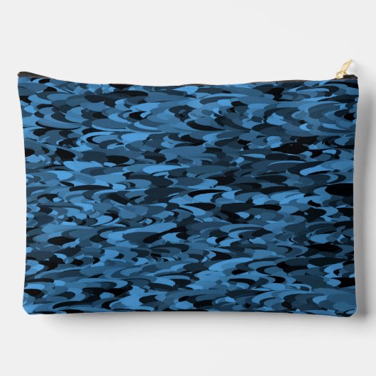 Abstract patroon blauw zwart groot etui (Achterkant)
