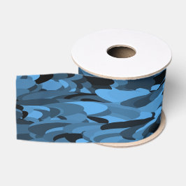 Abstract patroon blauw zwart grosgrain lint