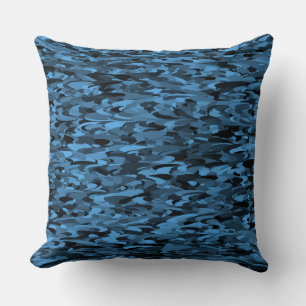 Abstract patroon blauw zwart kussen