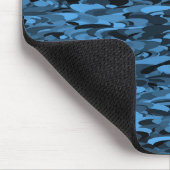 Abstract patroon blauw zwart muismat (Hoek)
