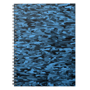 Abstract patroon blauw zwart notitieboek